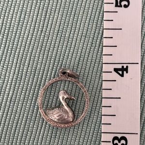 Vintage silver duck charm